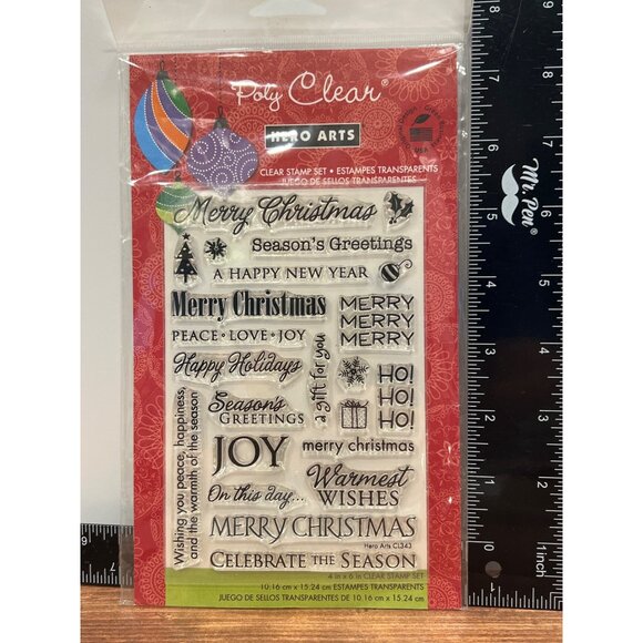 Hero Arts Poly Clear Christmas Stamp Set CL343 - Picture 1 of 2